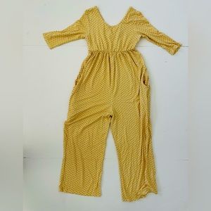 Yellow Patterned Kids Jumpsuit